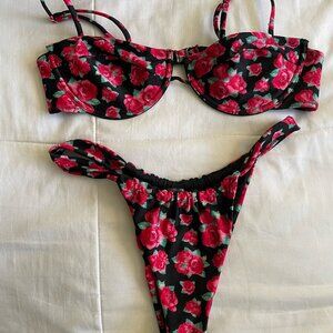 Bright Swimwear Rosebud Lola top and Nia bottom size Large